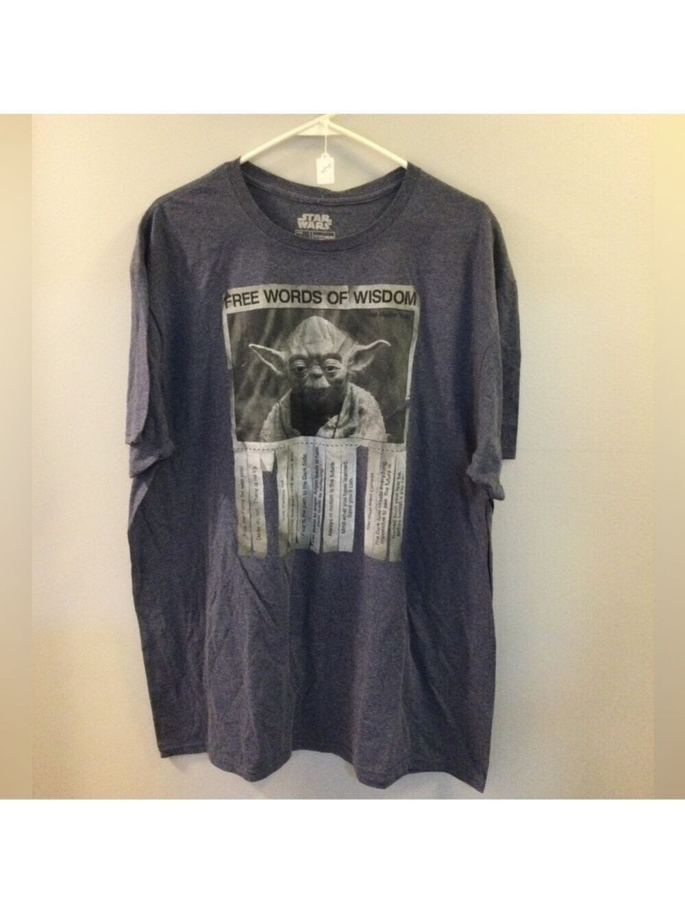 Fifth Sun Star Wars Yoda Free Words of Wisdom Mens short sleeve tee XL